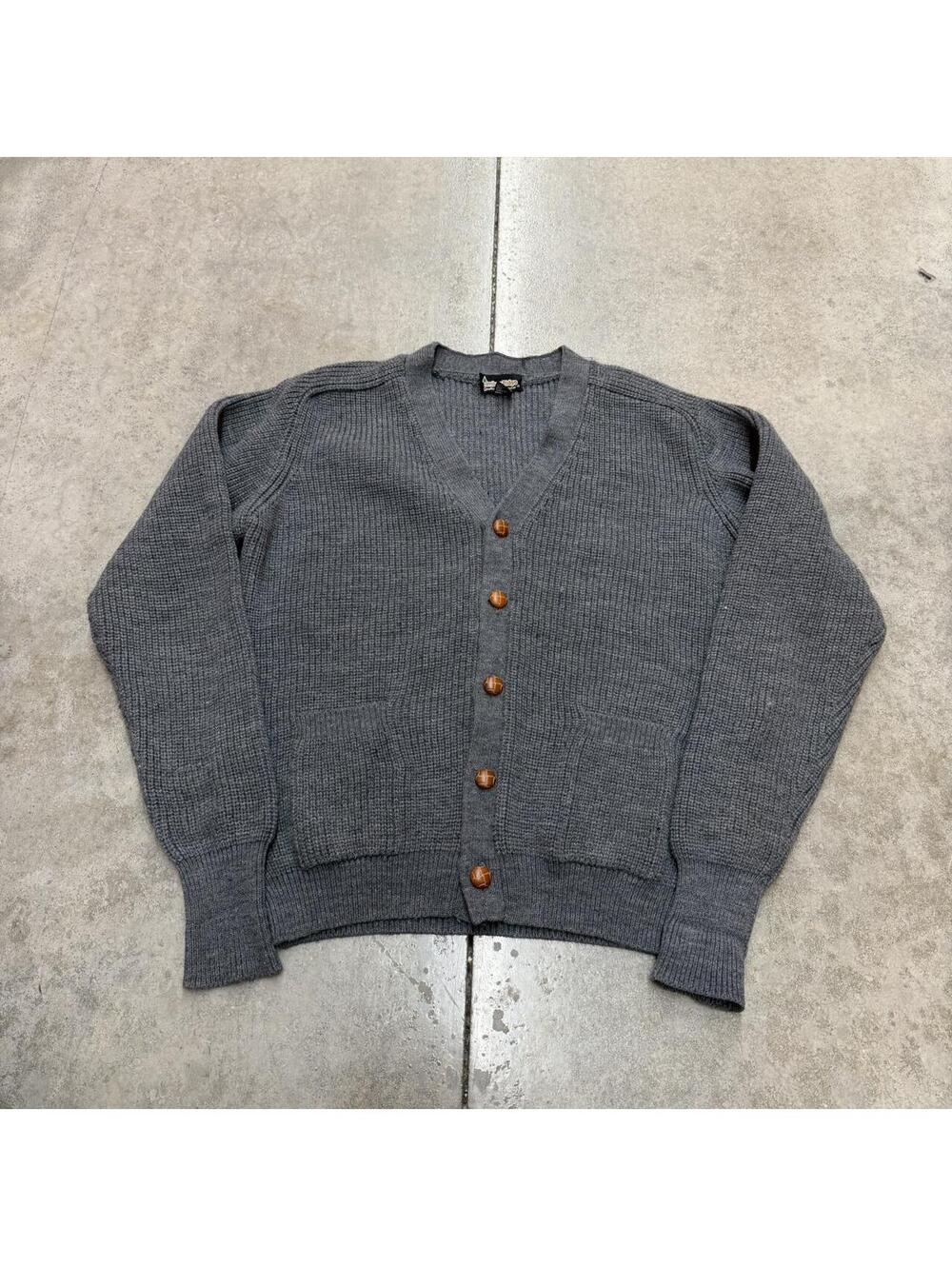 vintage dark grey cardigan timber ridge knit sweater size xl WOMENS